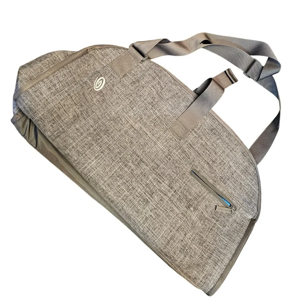 Timbuk2 Messenger Bag Grey Heather Blue Lining Adjustable Strap Laptop Travel